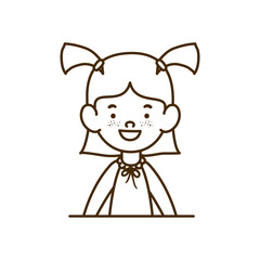 silhouette of student girl smiling on white background