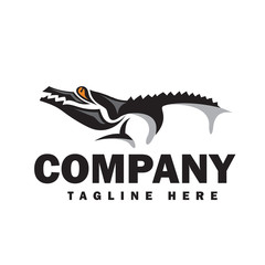Abstract body crocodile logo design inspiration