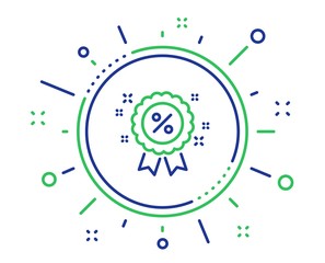 Obraz premium Discount award line icon. Sale shopping medal sign. Clearance symbol. Quality design elements. Technology discount button. Editable stroke. Vector