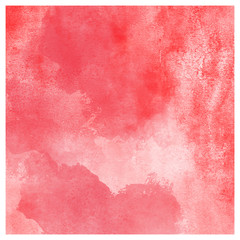 Red watercolor background with nice texture. Vector illustration of template for your graphic design. Free copy space for subtitles or text. 