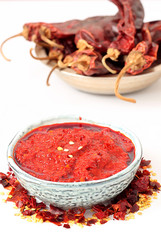 Traditional Homemade Harissa Sauce from hot peppers