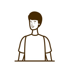 silhouette of young man in white background