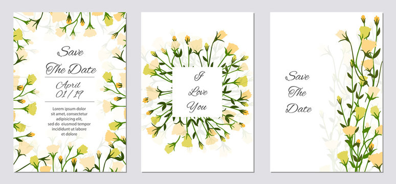 Elegant floral invite set, modern card in rose eustoma