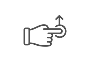 Drag drop gesture line icon. Slide arrow sign. Swipe action symbol. Quality design element. Linear style drag drop icon. Editable stroke. Vector