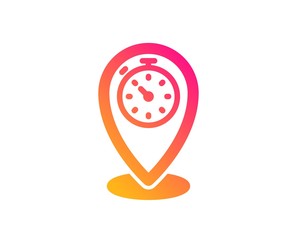Timer icon. Time sign. Location pointer symbol. Classic flat style. Gradient timer icon. Vector
