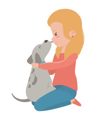 Girl with dog cartoon design