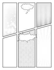 manga page divided by lines