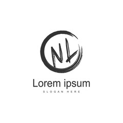 Initial NL logo template with modern frame. Minimalist NL letter logo vector illustration