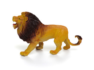 Toy lion  isolated on white