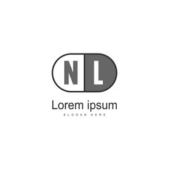 Fototapeta premium Initial NL logo template with modern frame. Minimalist NL letter logo vector illustration