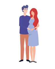 pregnant woman with husband standing