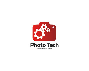Fototapeta na wymiar lens technology logo design, photography service logo vector template