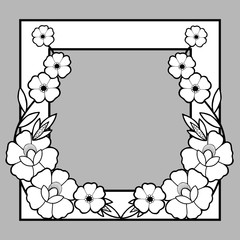 photo frame with flowers in the graphics