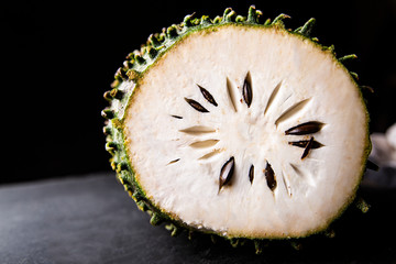Guanabana, an exotic fruit. Sweet tropical green fruit