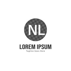 Obraz premium Initial NL logo template with modern frame. Minimalist NL letter logo vector illustration