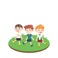 Children and friends are happy vector isolated