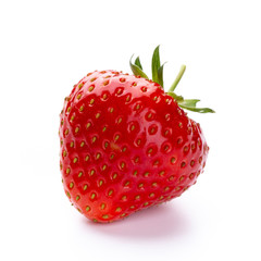 Fresh strawberries closeup on a white background. Isolated - Image
