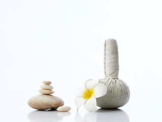 Fototapeta na wymiar Herbal compress and spa massage