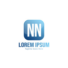 Initial NN logo template with modern frame. Minimalist NN letter logo vector illustration