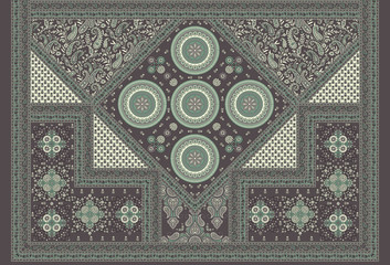 paisley allover with geometric background