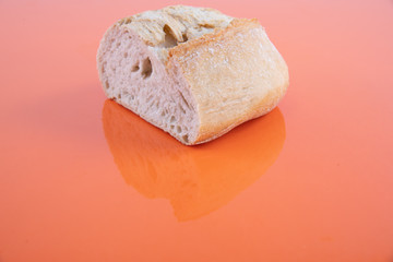 Nutritious slice of baguette for a healthy diet, with writing space
