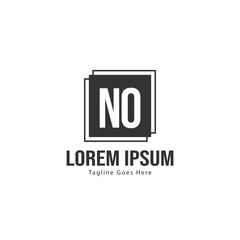 Fototapeta premium Initial NO logo template with modern frame. Minimalist NO letter logo vector illustration