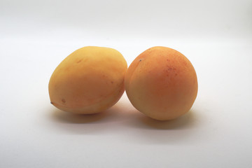 apricots on a white background