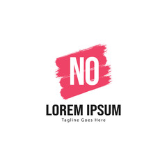 Initial NO logo template with modern frame. Minimalist NO letter logo vector illustration