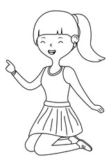 Teenager girl cartoon design vector illustrator
