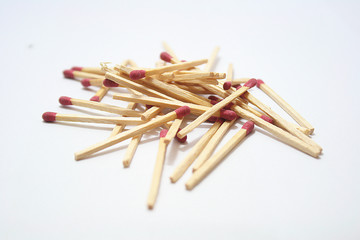 matchstick with white background. matchstick closeup.