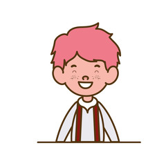 Obraz premium student boy smiling on white background