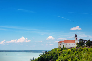 Tihany abbey with the lake Balaton in Hungary