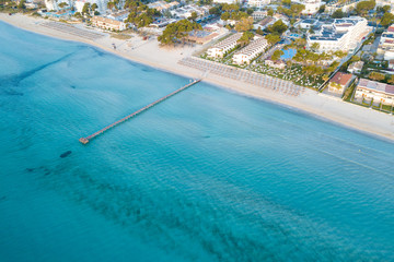 Pier on the beach in Alcudia in Mallorca