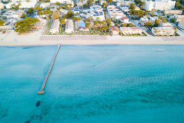 Pier on the beach in Alcudia in Mallorca