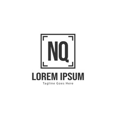 Obraz premium Initial NQ logo template with modern frame. Minimalist NQ letter logo vector illustration