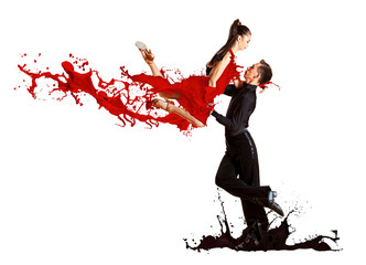 Pair of dancers dancing ballroom