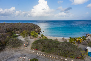 Aerial view over area Playa Daaibooi - Curaçao/Caribbean /Dutch Antilles