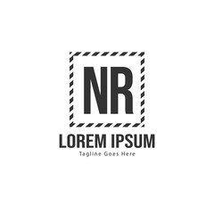 Obraz premium Initial NR logo template with modern frame. Minimalist NR letter logo vector illustration