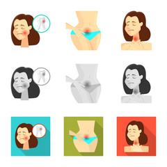 Vector illustration of hospital and rendering icon. Collection of hospital and help vector icon for stock.