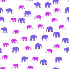 Seamless vector pattern with African Elephants