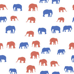 Seamless vector pattern with African Elephants