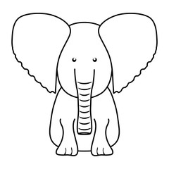 cute elephant woodland animal character
