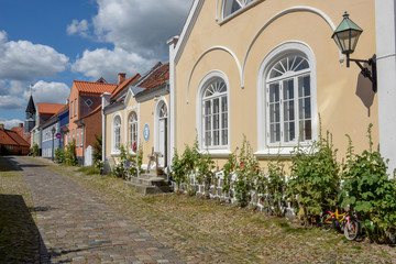Fototapeta na wymiar The traditional historic village of Ebeltoft on Jutland in Denmark