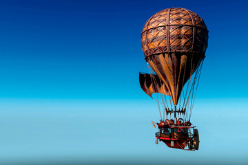 hot air balloon flying out