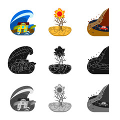 Vector design of weather and distress symbol. Collection of weather and crash stock symbol for web.