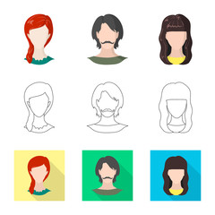 Vector illustration of professional and photo logo. Collection of professional and profile stock vector illustration.