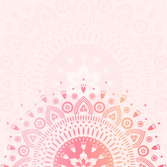 Summer flower mandala illustration with place for text. Colorful vector template