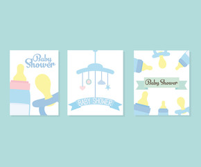set of baby shower cards with accessories