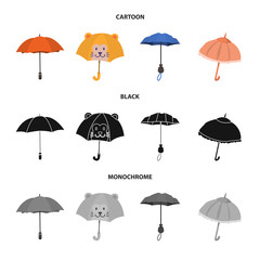 Obraz premium Isolated object of protection and closed logo. Collection of protection and rainy vector icon for stock.