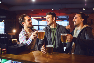 Meeting friends at the bar.